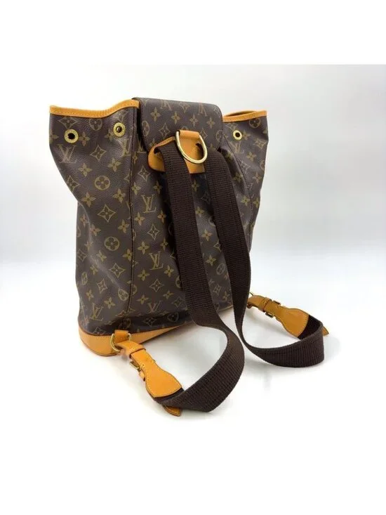 Louis Vuitton Montsouris GM Monogram Leather Brown Backpack Gold - Picture 2 of 15
